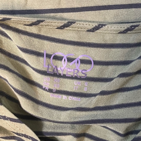 LOGO by Lori Goldstein Horizontally Striped Tank Top with Ruffled Hemline!! - Picture 5 of 6